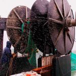 commercial fishing trawler net haulback