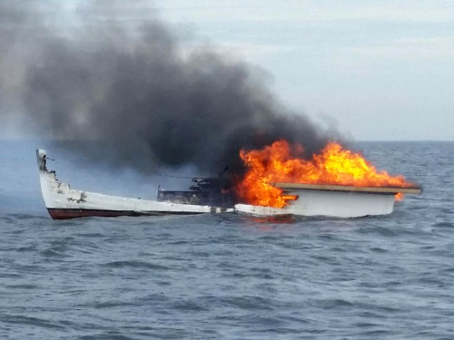 Lobster Boat Fire (credit: U.S. Coast Guard)