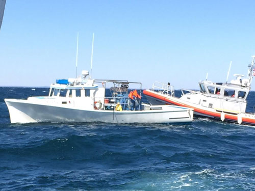 Fishing Boat Sinking off Rhode Island (credit: U.S. Coast Guard)