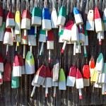 vintage wooden lobster trap buoys